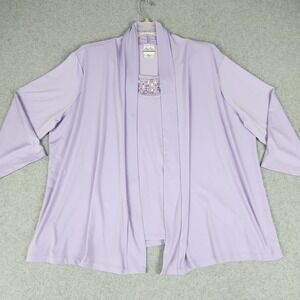 Bend Over Cardigan Twin Set Womens Size XL‎ Lavender Embellished Stretch Classic